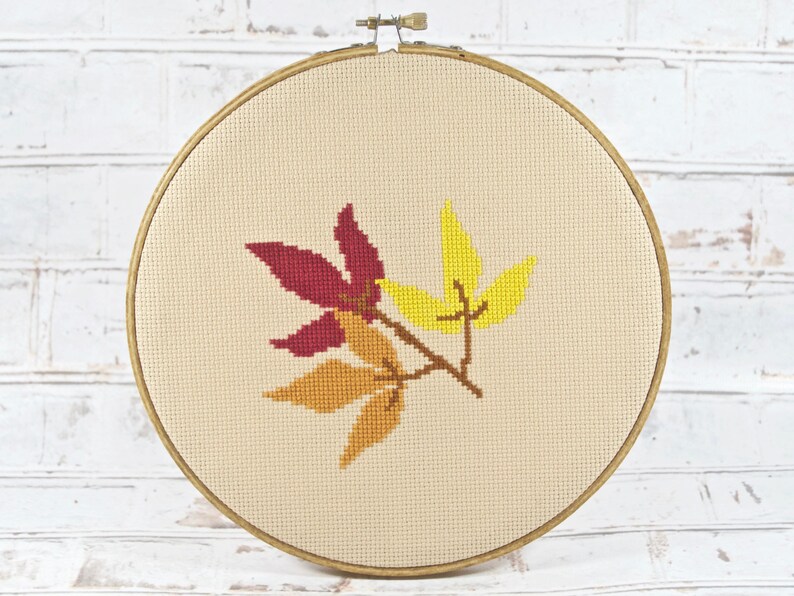 Cozy Fall Vibes Cross Stitch Pattern - Easy DIY, Instant Download, Perfect Gift, beginner friendly xstitch, easy autumn home decor craft image 1