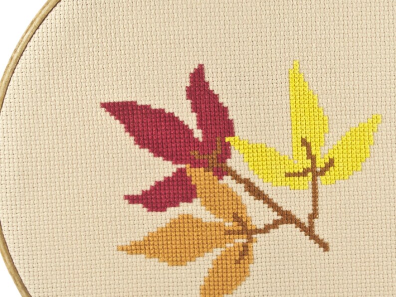 Cozy Fall Vibes Cross Stitch Pattern - Easy DIY, Instant Download, Perfect Gift, beginner friendly xstitch, easy autumn home decor craft image 7