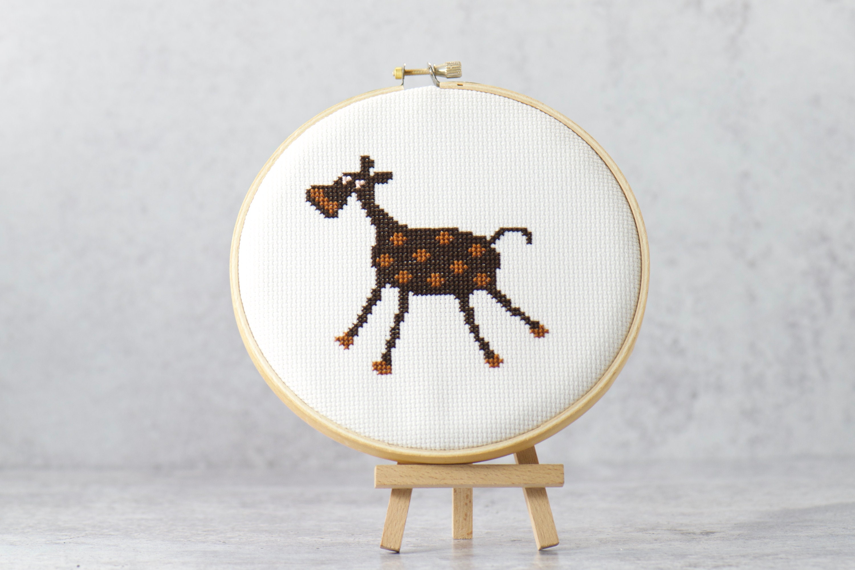 Horse decor embroidery pdf pattern Farmhouse decor cross stitch pattern pdf Horse lover Brown horse cross stitch pattern pdf