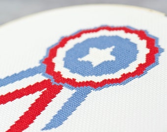 Patriotic Cross Stitch. Independence Day Art. 4th of July. PDF Patterns. American Decorations. Beginner Counted Cross Stitch. Veteran's Day