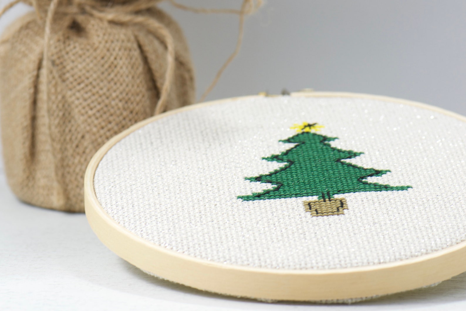 Christmas Tree Cross Stitch Pattern Wall Art Modern Cross - Etsy