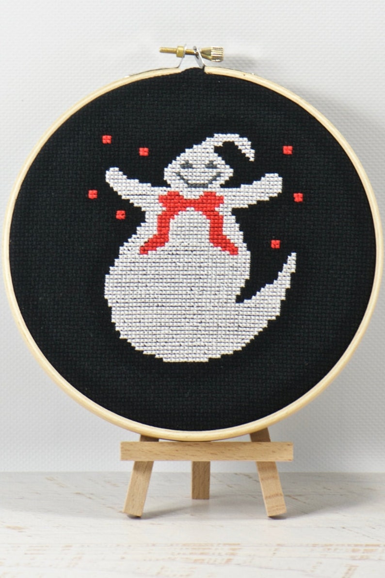 Halloween Cute Ghost Counted Cross Stitch PDF Pattern, Trick or Treat, Beginner Embroidery Pattern, Spooky Creepy Decor, Cross Stitch DIY image 8