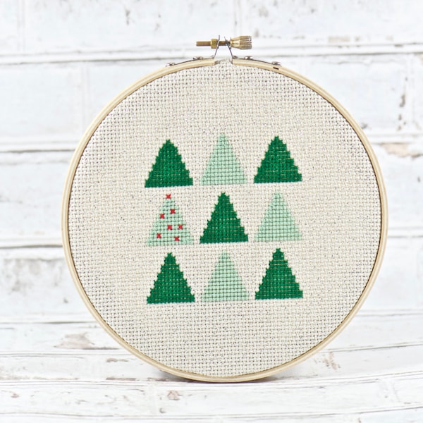 Christmas Tree Cross Stitch Pattern: Modern Holiday Embroidery (PDF Pattern)