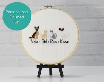 Personalized Pet Gift - Custom Dog Stitch Portrait - Dog Memorial Gift - Cute Mini Embroidery Pet Lovers Gift - Cross Stitch Portrait