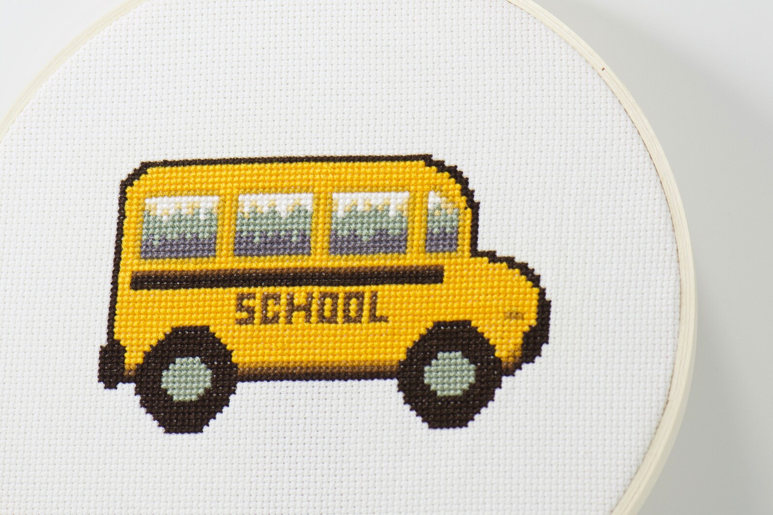 Teacher Cross Stitch Pattern, School Bus Cross Stitch, Back to School ...