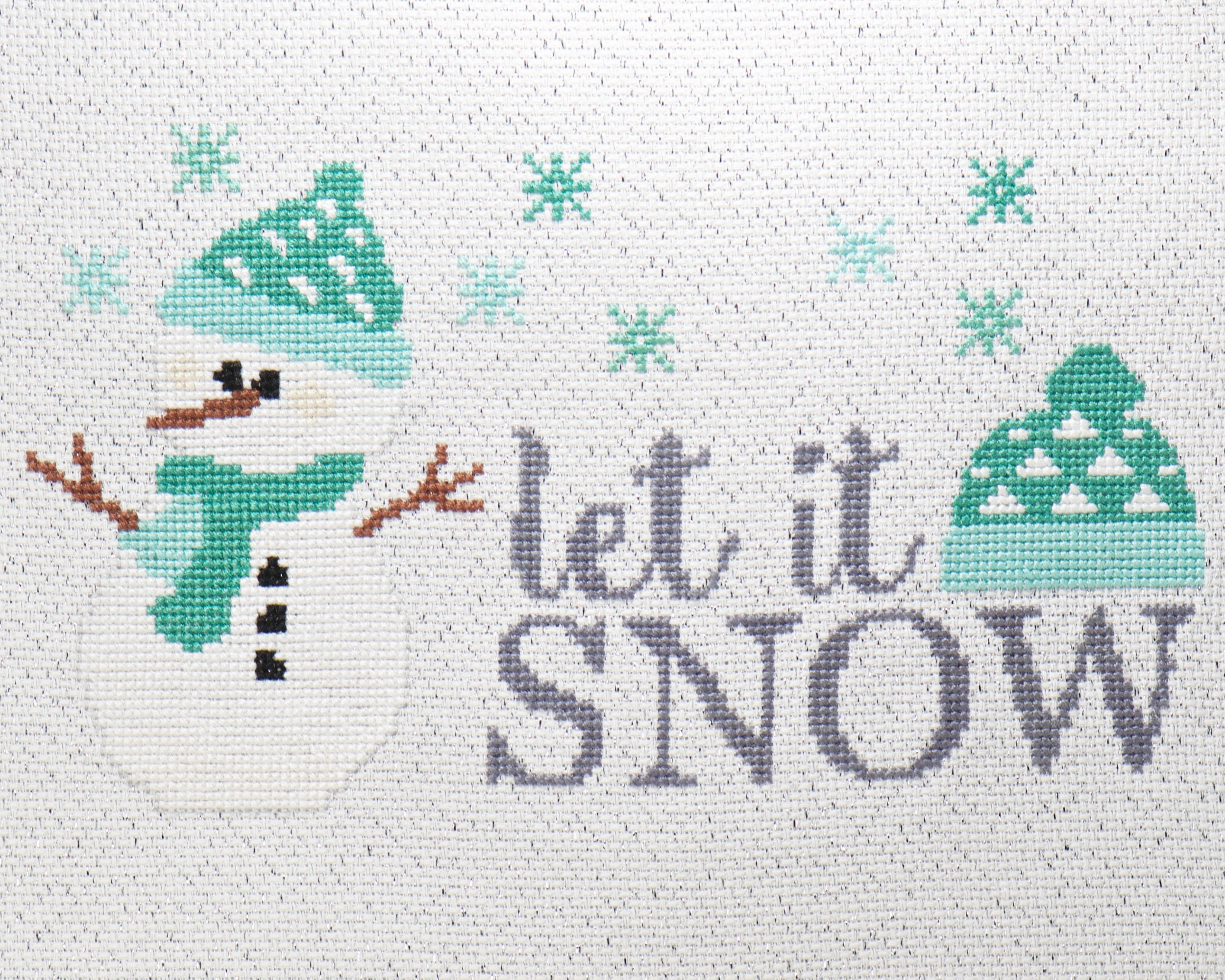 Let It Snow Cross Stitch Pattern Snowman Embroidery Instant | Etsy