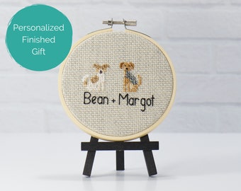 Pet Lover Custom Portrait Gift for Dog Cat - Christmas keepsake - Personalized Handmade Embroidery Stitch - pet owner loss memorial gift