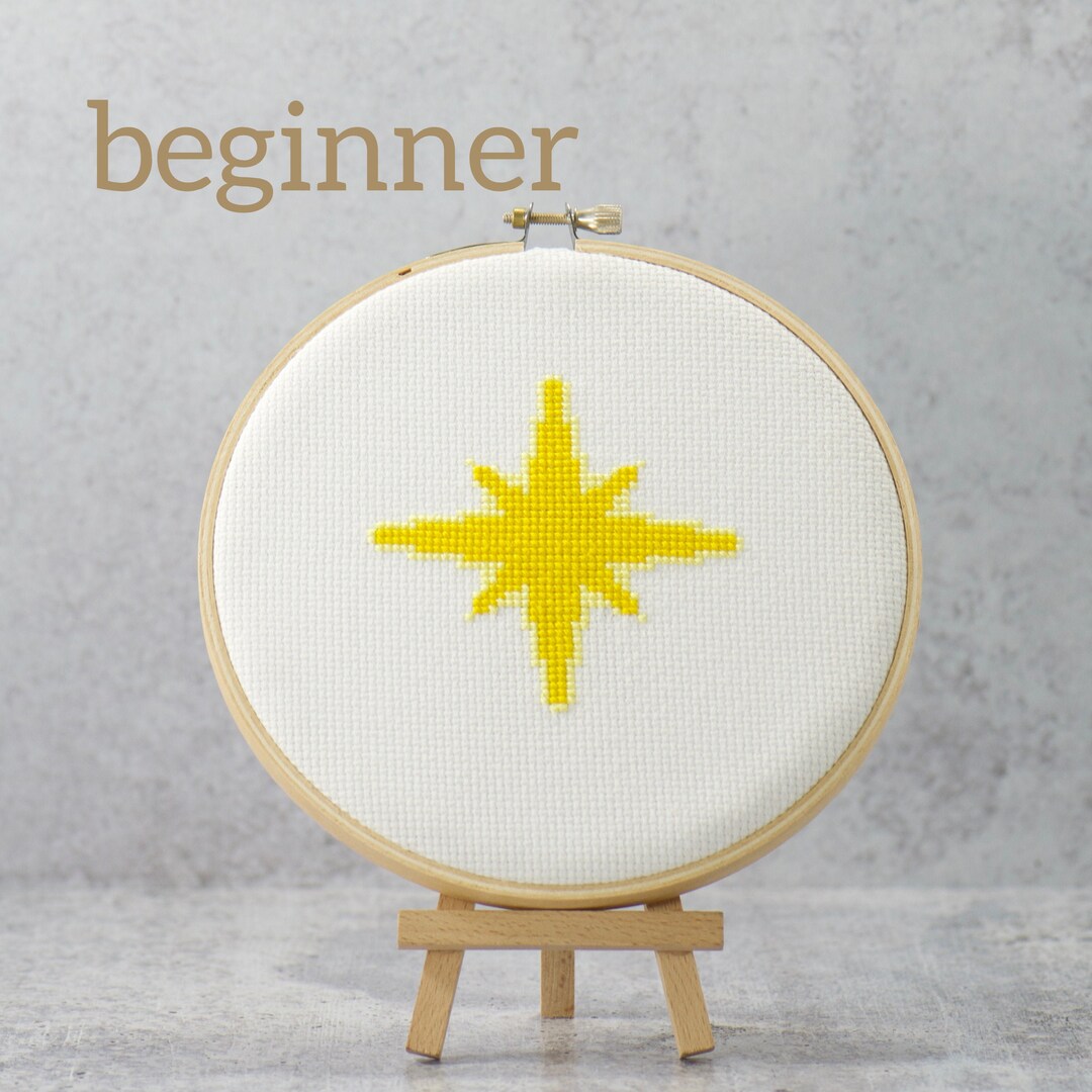 Easy Counted Cross Stitch Pattern, Simple Star Beginner Cross Stitch ...