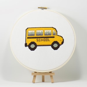 Bus Driver Cross Stitch Pattern, Special Education Wall Art, DIY Teacher Craft Gift Idea, Personalize, Private Catholic Christian School