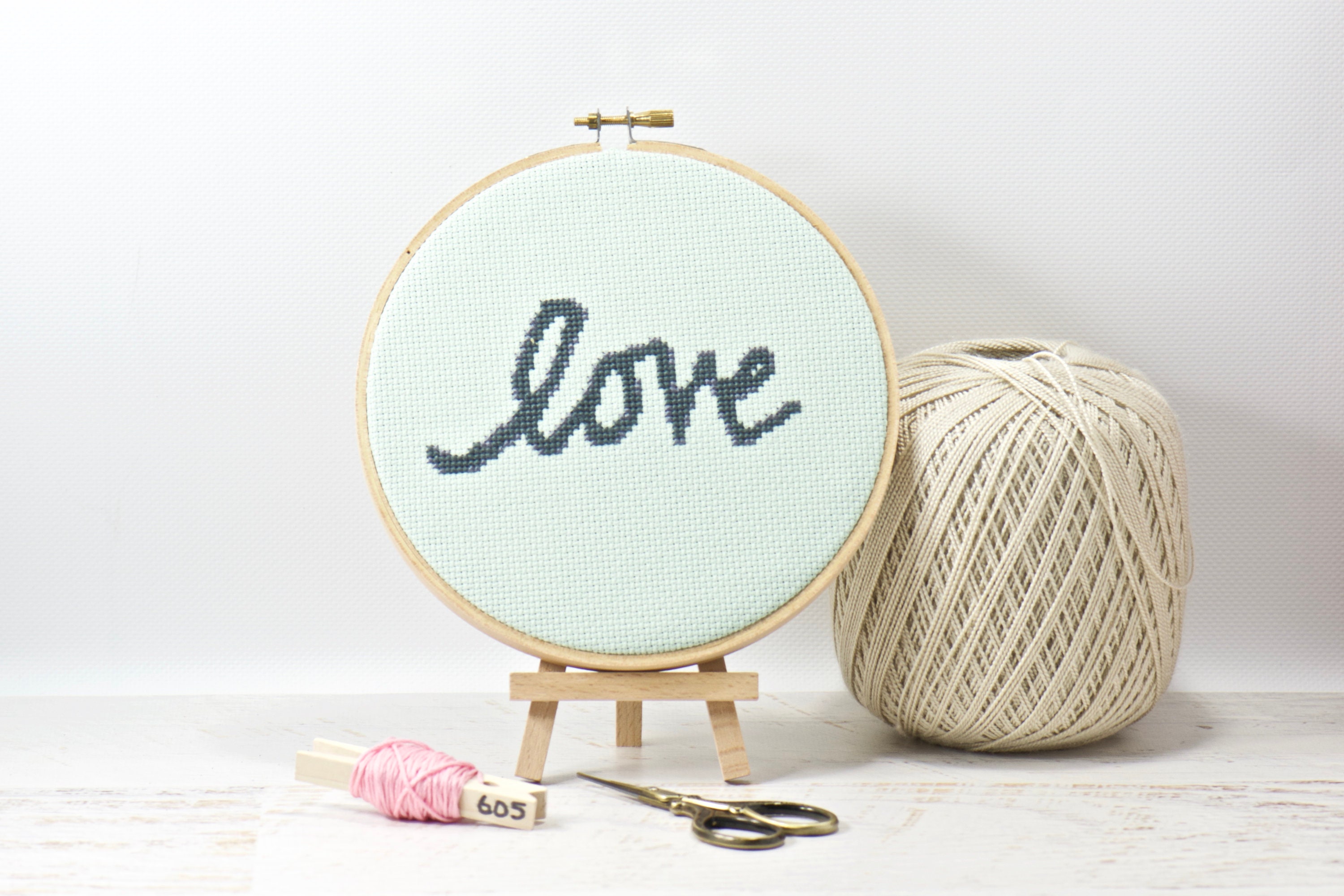 Love Sign Cross Stitch Pattern Word of the Year Art | Etsy