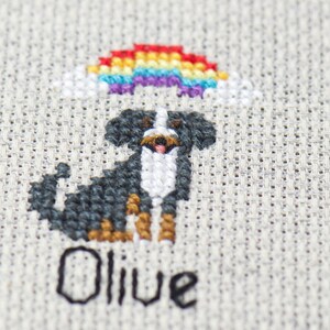 Custom Pet Portrait Mini Personalized Embroidery Cat Gift Cross Stitch Pet Memorial Hoop Art Cute Dog Gift image 10