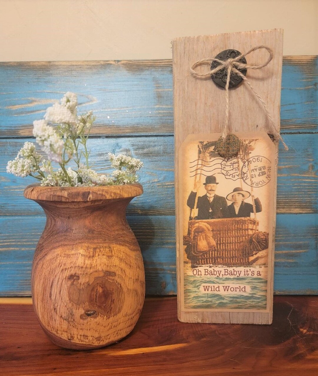 Wood Block Sign | Vintage Tag Block Sign | Shelf Block Sign - Etsy ...