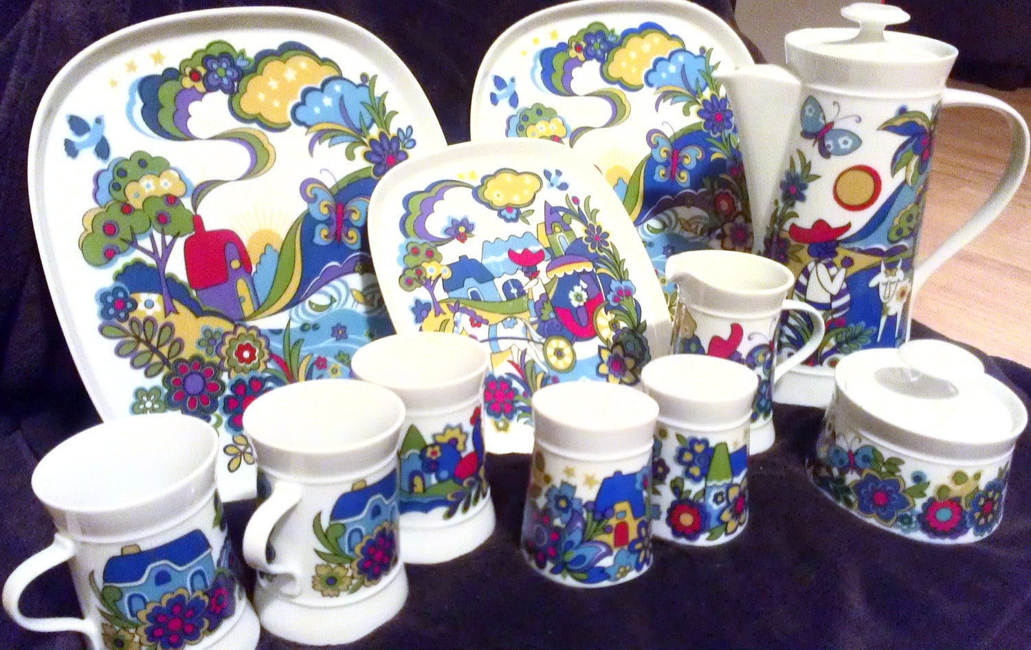 Vintage Japanese 11 pc Dinner Set 7016 Quadrille Sango Japan Etsy