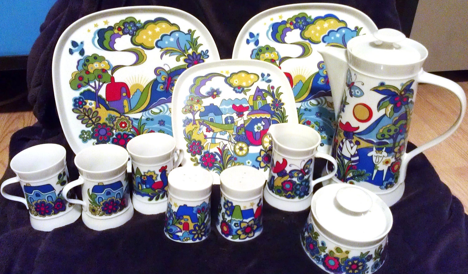 Vintage Japanese 11 pc Dinner Set 7016 Quadrille Sango Japan Etsy