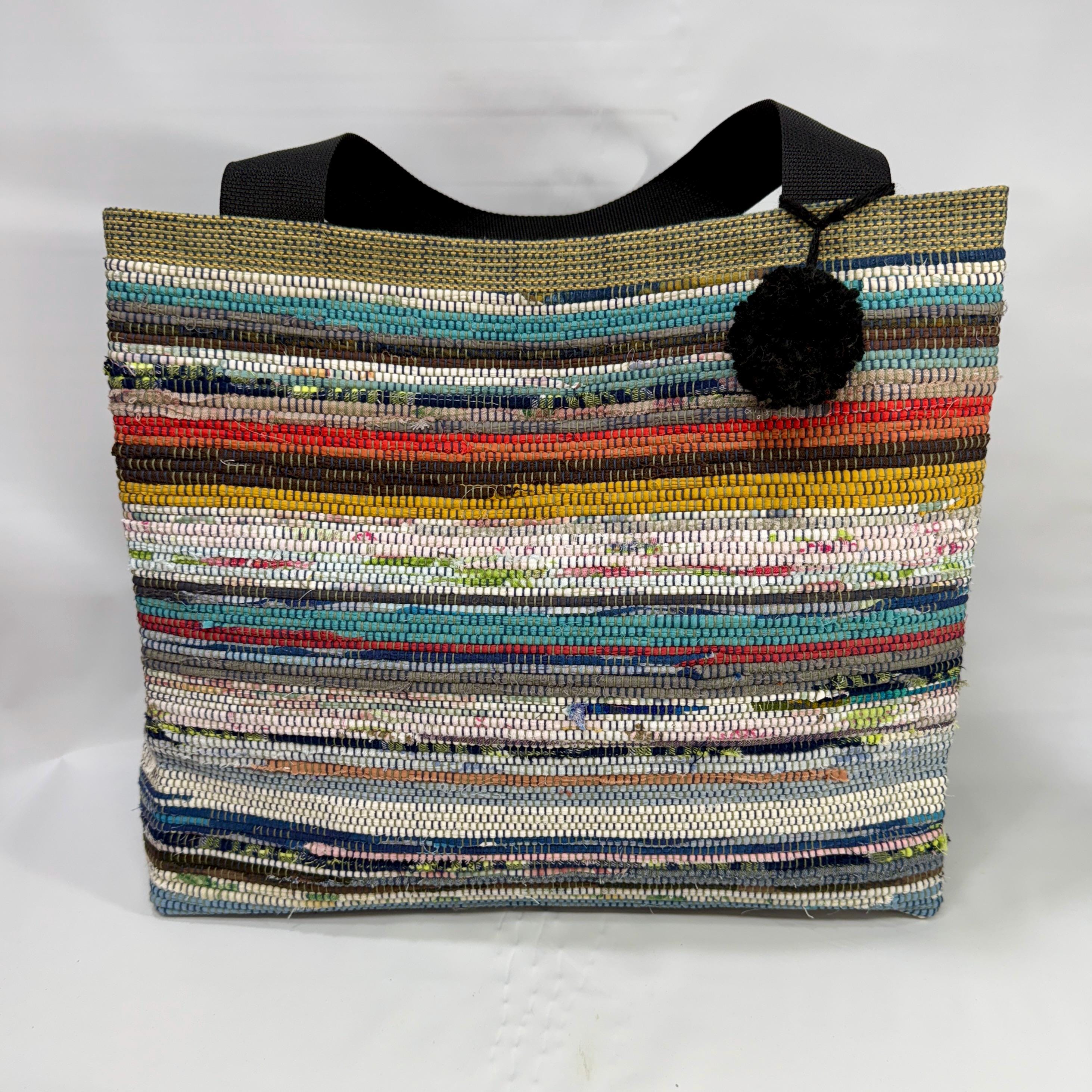 Extra Large Colorful Handwoven Rag Bag Tote - Etsy