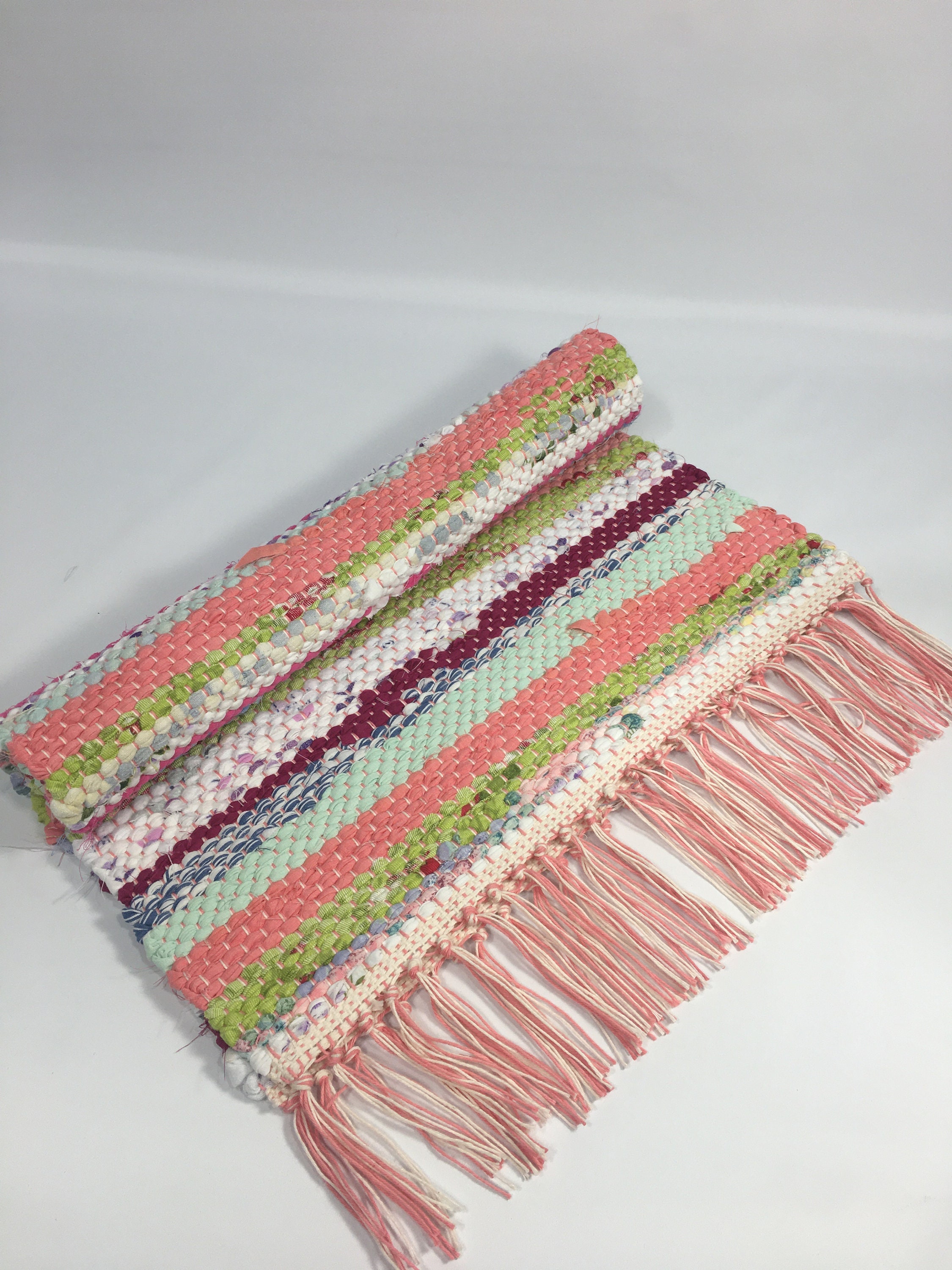 Handwoven Country Farmhouse Rag Rug Table Runner/ Colorful Etsy Canada