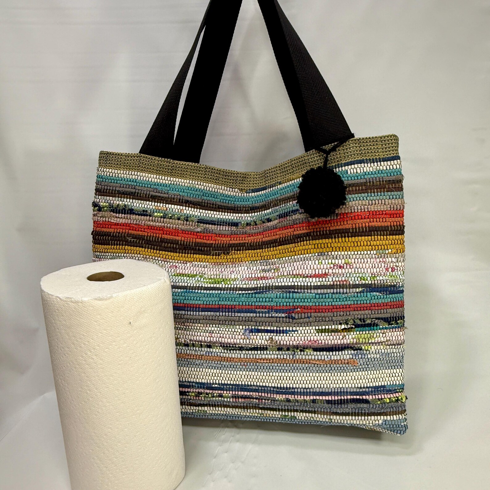 Extra Large Colorful Handwoven Rag Bag Tote - Etsy