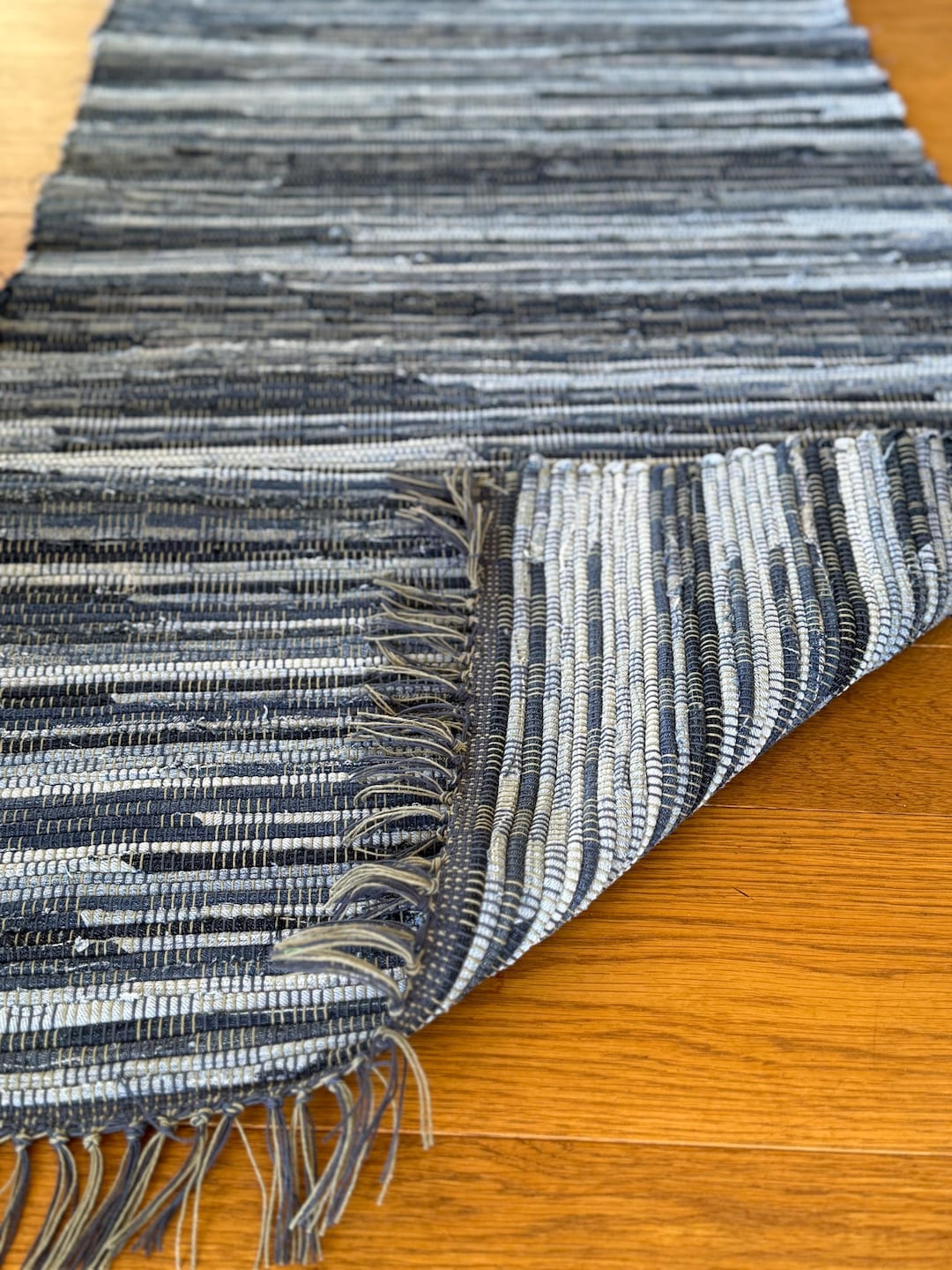 On Rug Rag Handwoven Denim Farmhouse Rag Rug - Etsy