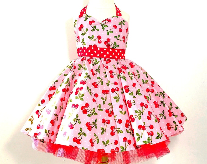 Pink Cherry Rockabilly Dress Etsy