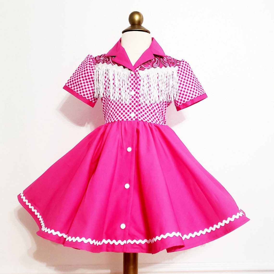 Pink Cowgirl Gold Lurex Dress