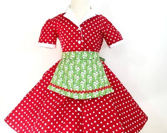 Christmas housewife dress and apron