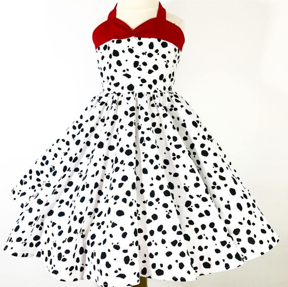 red dalmatian print dress