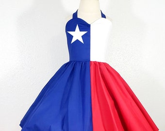 Retro Style Texas Flag Kleid