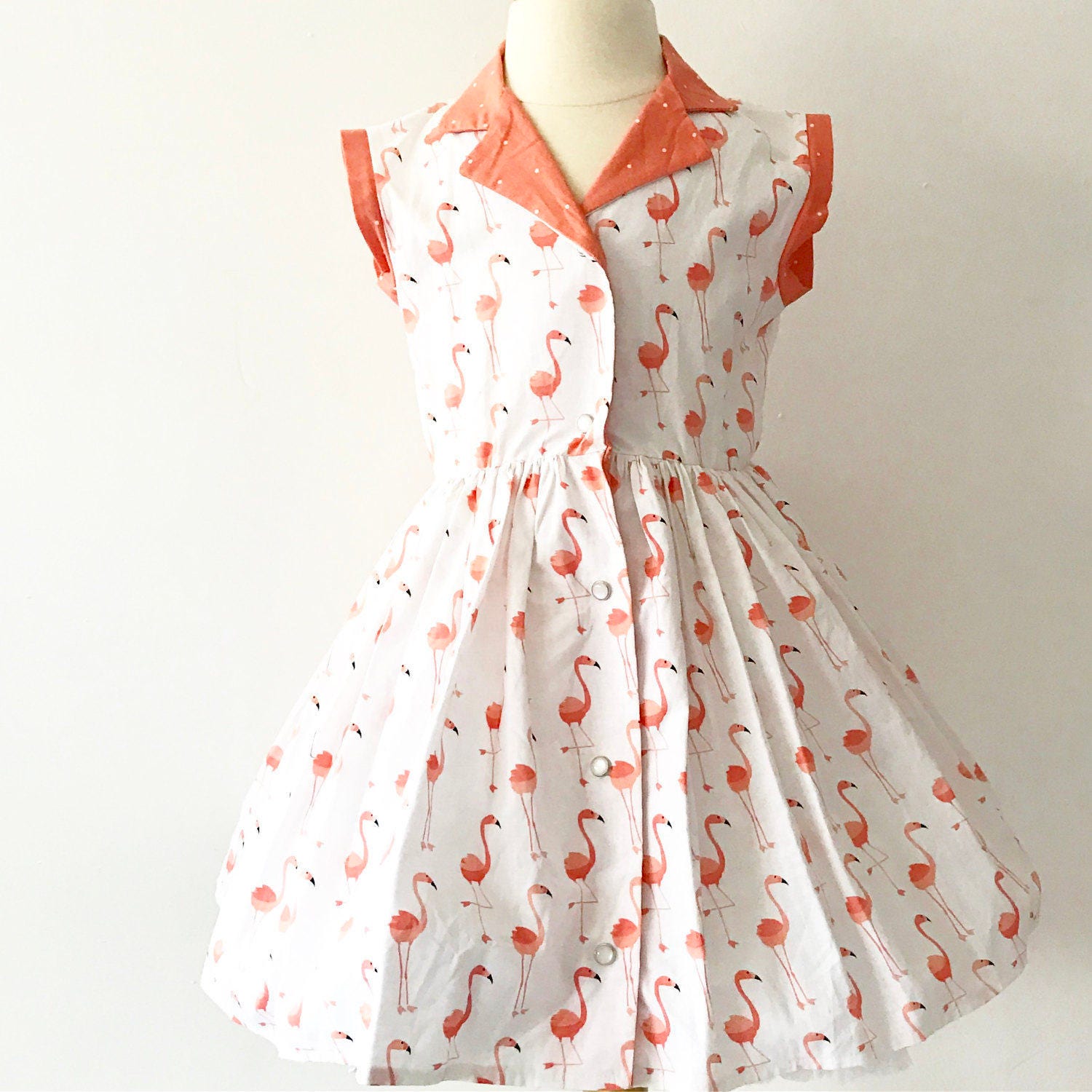 flamingo shirt dress Pink Flamingo Bird Printed T-shirt Shirt, Aesthetic Summer Beach Shirt Dress, Casual Streetwear Dress, All over Print Lounge Wear Dress