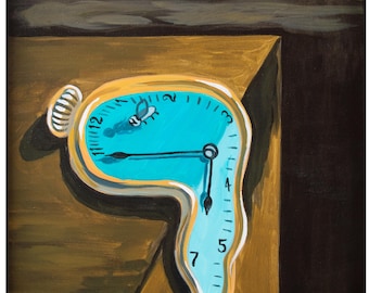 Dali Clock acrylic painting on canvas