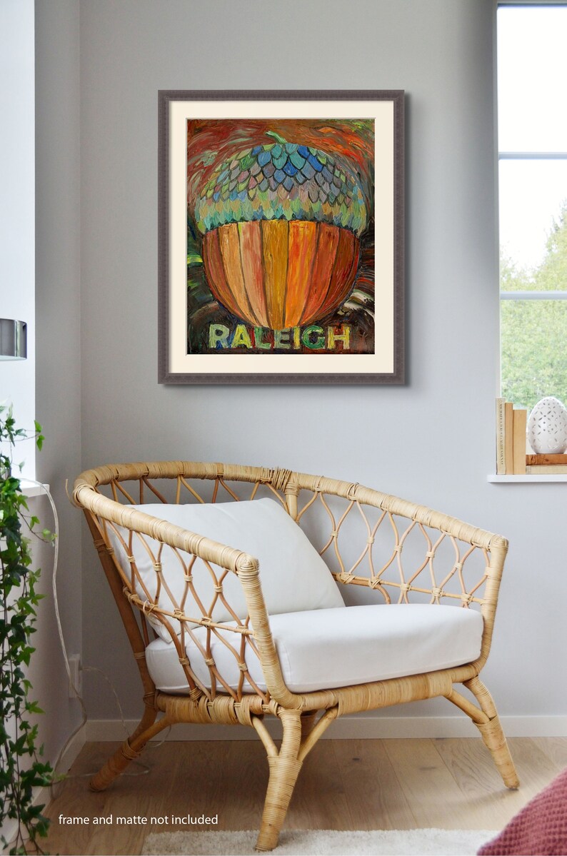 Raleigh Acorn Oil Painting - Etsy