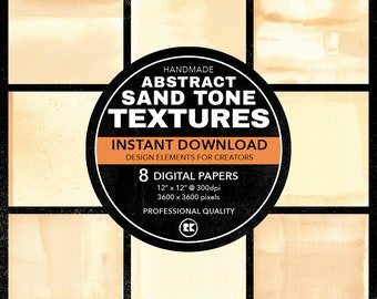 Sand Tone Watercolor Textures, Fine Art Digital Paper (Digital Download)