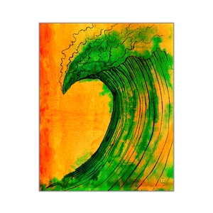 Surf Art Print, Beach Decor, Ocean Print, Surfing Poster, Surf Decor, Watercolor Print, Tropical Wave Art