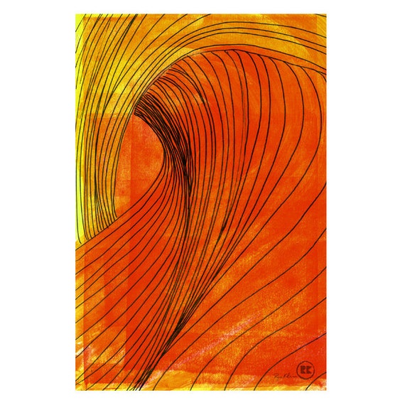 Ocean Wave Art Surf Art Print Surf Decor Beach Style Home Decor Surfing Illustration