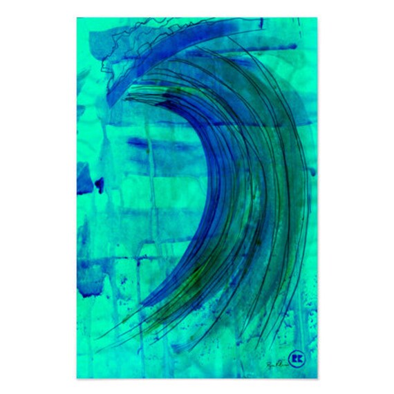 Ocean Wave Art Surf Art Print Surf Decor Beach Style Home Decor Surfing Illustration
