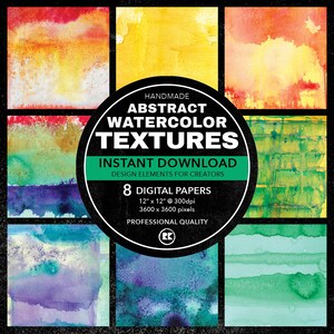 Abstract Watercolor, Fine Art Textures, Digital Backdrop, Scrapbooking, Background Photo Texture, Photoshop Overlays