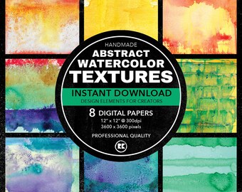 Abstract Watercolor, Fine Art Textures, Digital Backdrop, Scrapbooking, Background Photo Texture, Photoshop Overlays