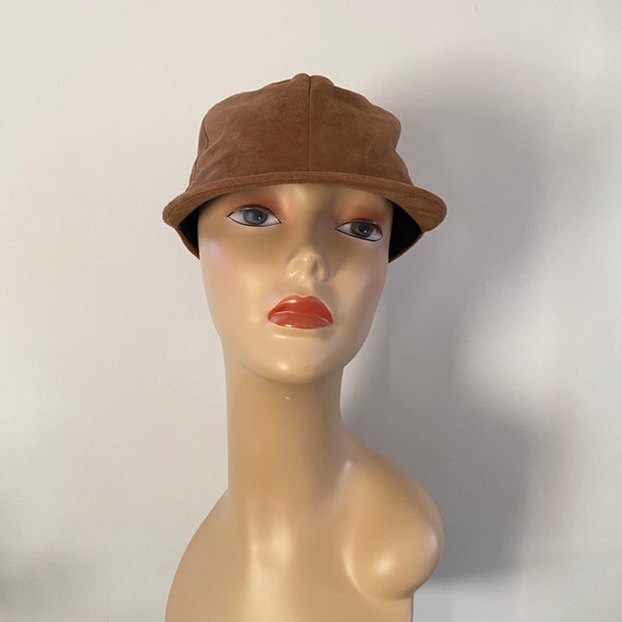 Vintage Suede Jockey Newsboy Cap - image 2