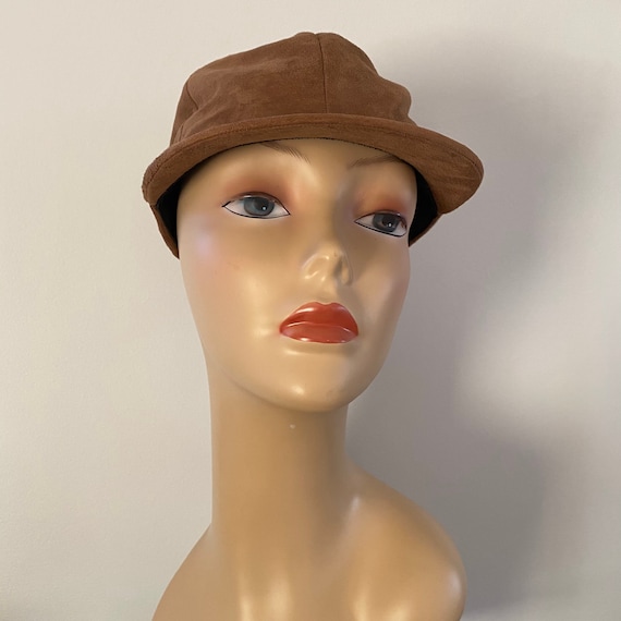 Vintage Suede Jockey Newsboy Cap - image 3