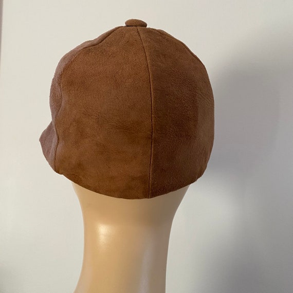 Vintage Suede Jockey Newsboy Cap - image 5