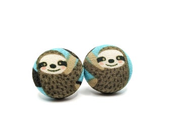 Sloth Stud Earrings, Sloth Accessories for Girls Birthday, Jungle Animal Novelty Jewellery, Cute Earrings for Teacher