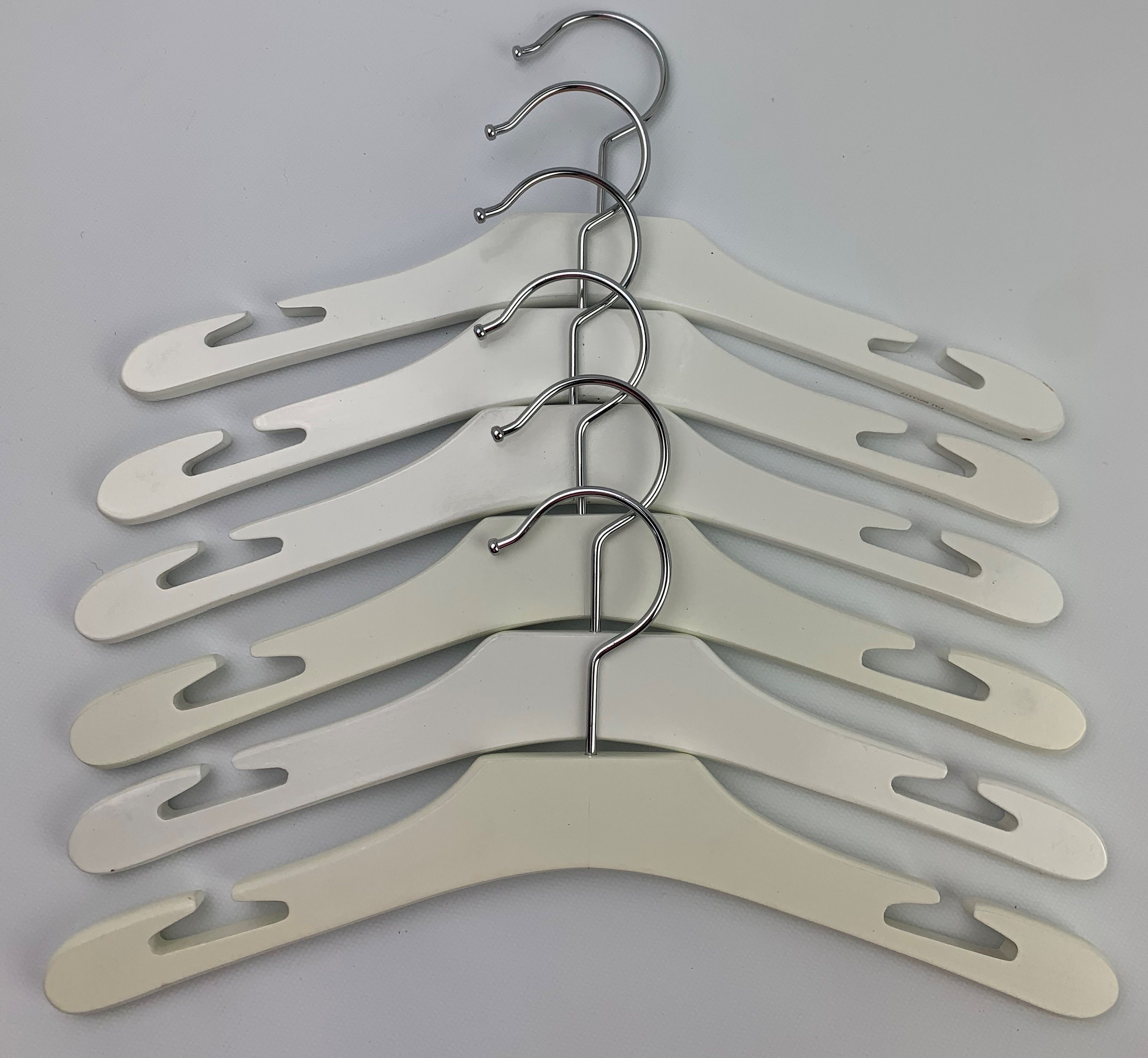 White Wooden Hangers Two Styles Available Sets of 6 Etsy