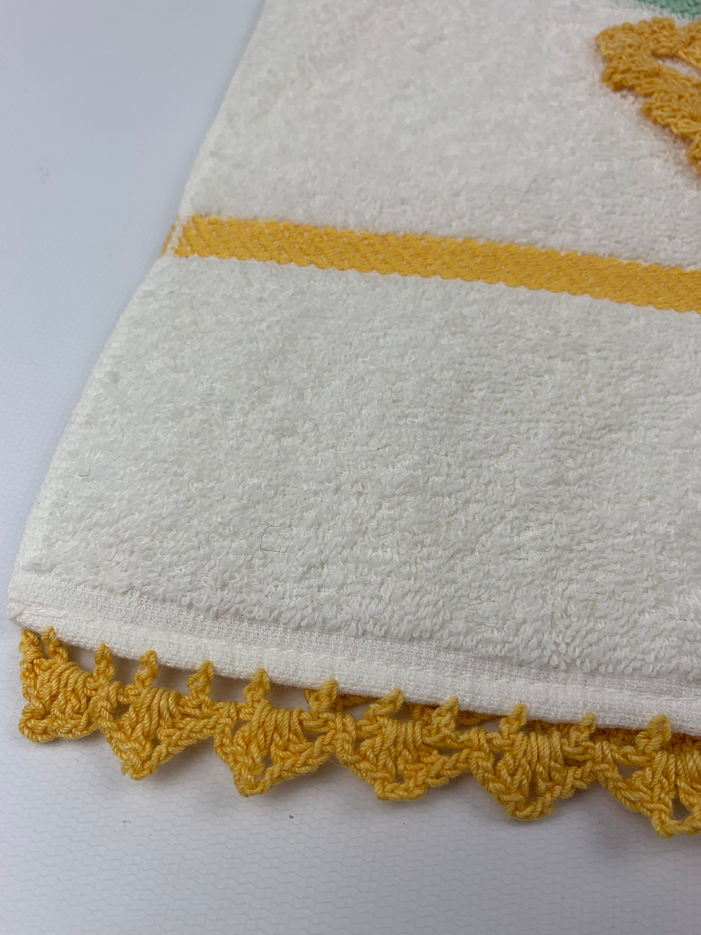 Vintage 1960's Crocheted Bath Towels Set of 2 Pocket Towel Etsy