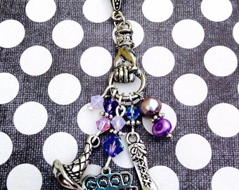 Monster Lover Collection Glinda Good Witch Charm Necklace with Freshwater Pearls and Swarovski Accents