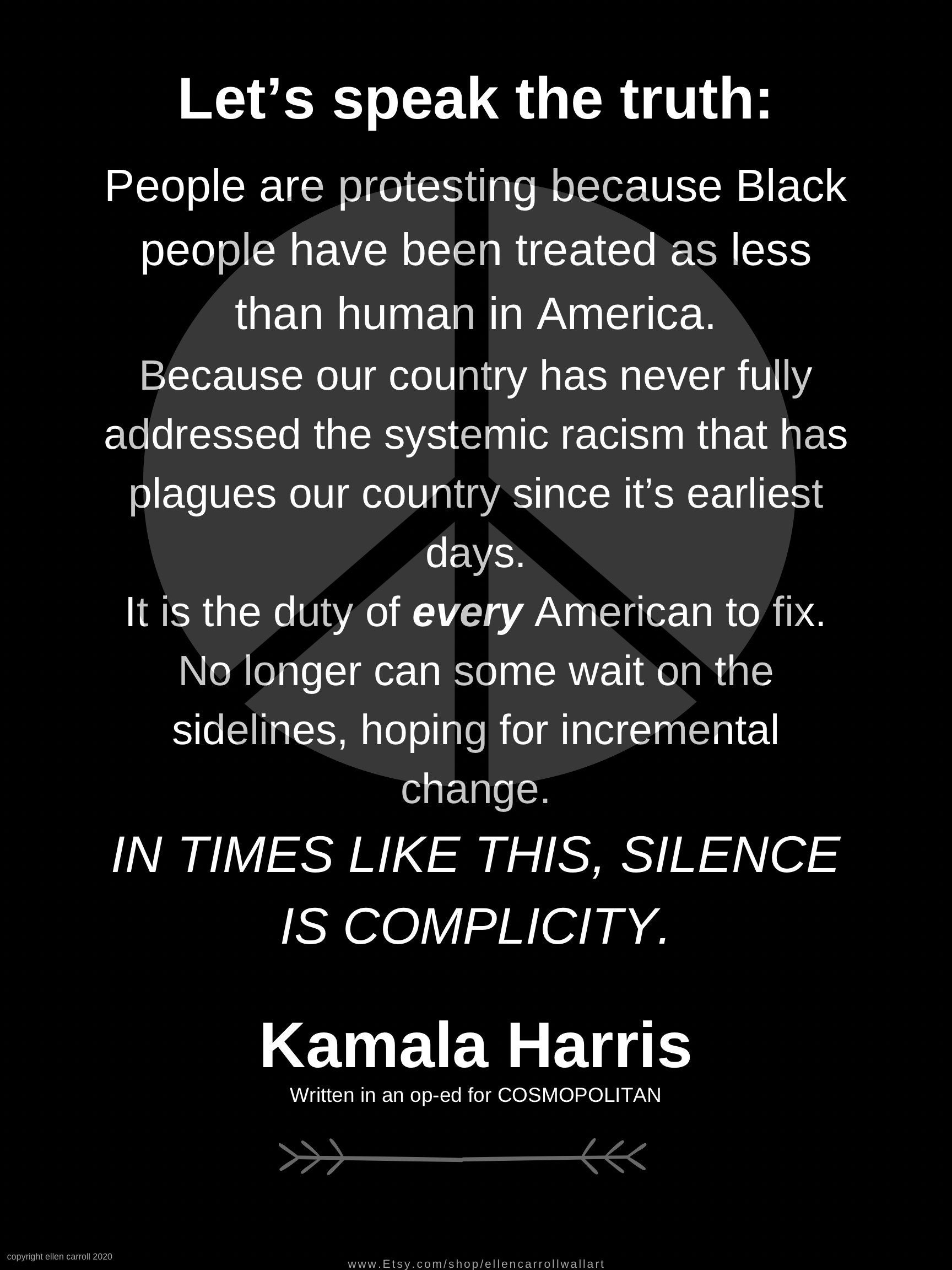 Kamala Harris quote poster Kamala Harris Vice President | Etsy