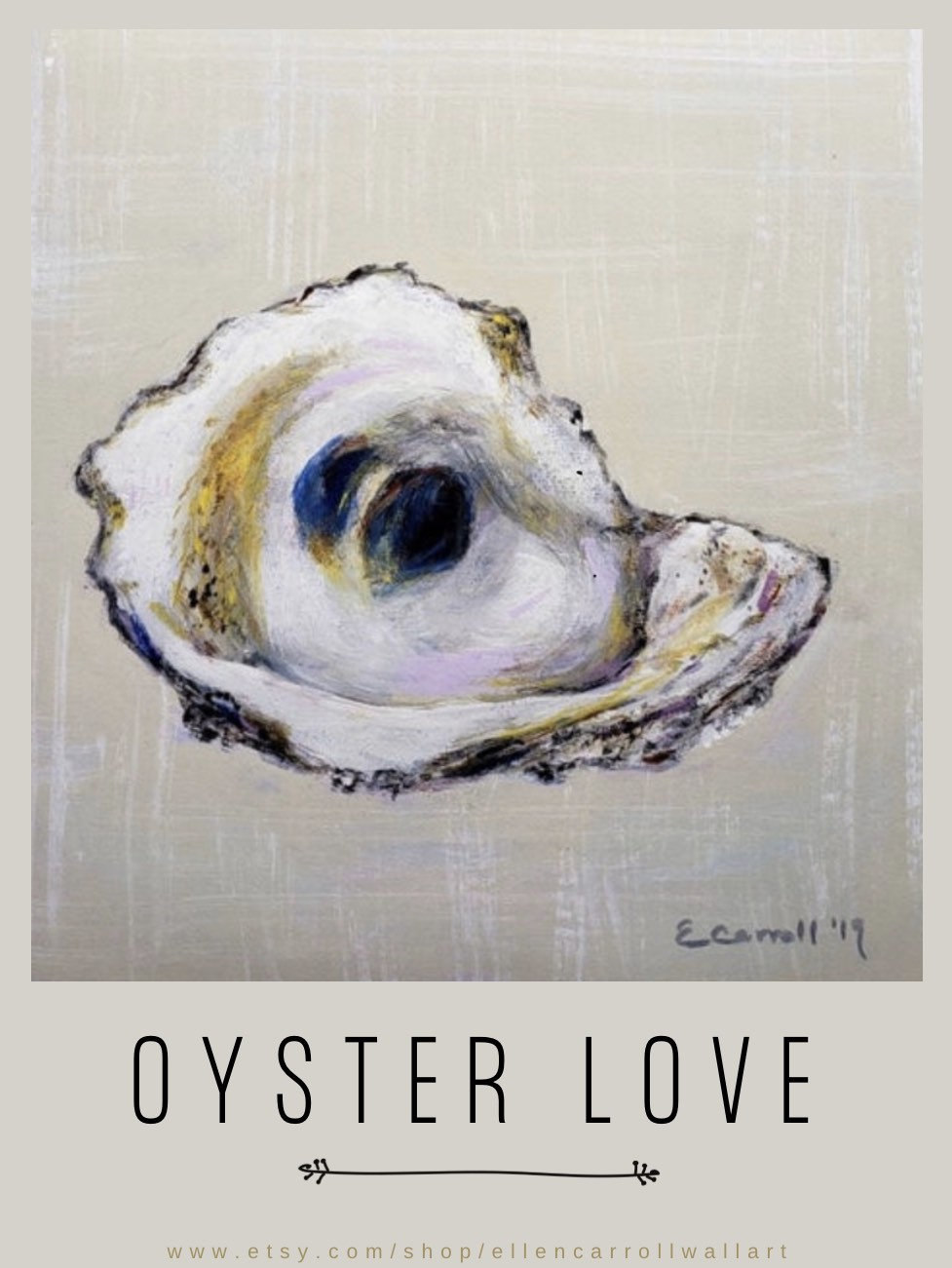 Oyster art oyster love print poster of original painting Etsy
