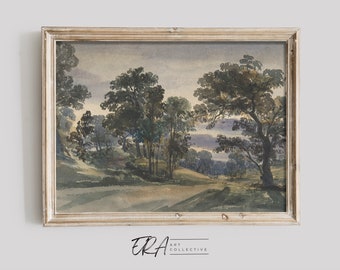 Paysage aquarelle anglais | vintage Fine Art Print | Art mural imprimable | L37