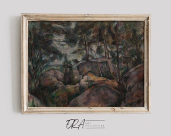 Rocky Impressionist Landscape | Vintage Fine Art Print | PRINTABLE Wall Art | L9