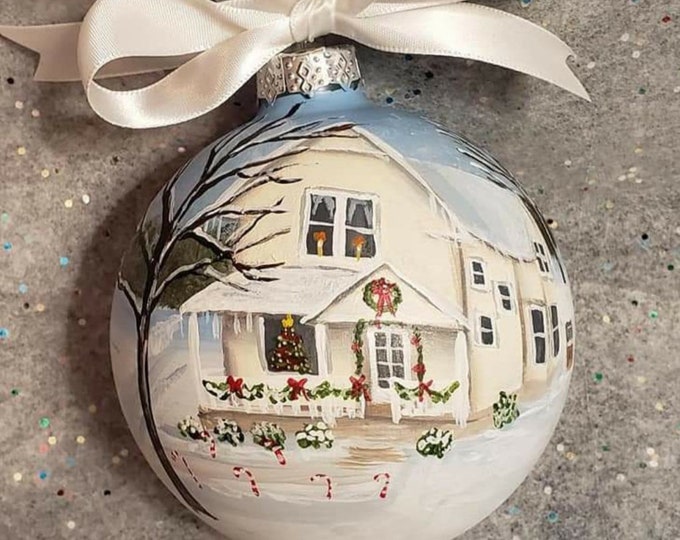 Personalized Christmas Ornament With Photo of Your Home, Realtor Gift, New Home Gift