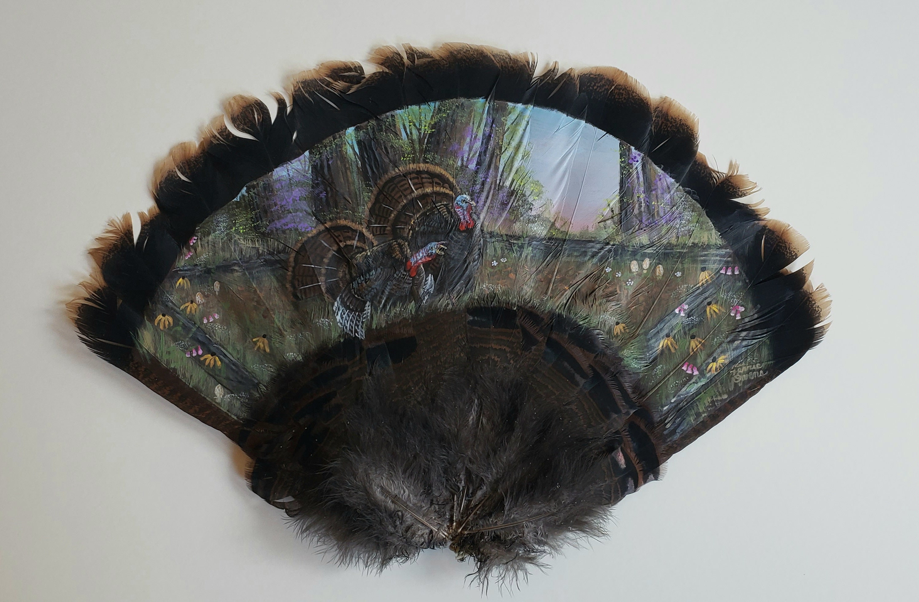 Pintado Pavo Fan Pavos Decoración de caza Arte de vida | Etsy