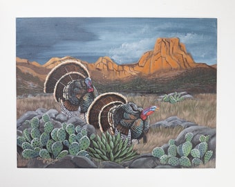 Wildlife Print, "Red Rock Rio's" by Terrie Owens, Turkeys